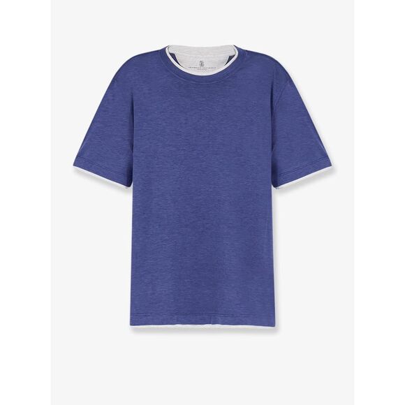 Brunello Cucinelli Men Silk And Cotton Blend T-Shirt